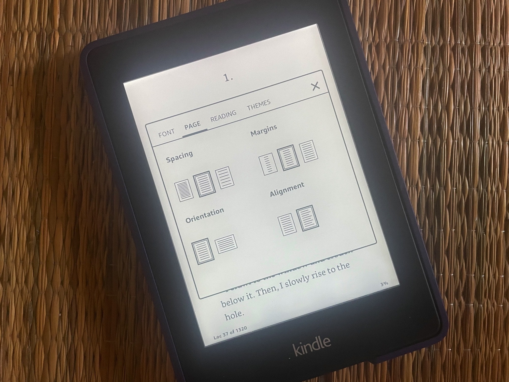 how do you make kindle for mac go by page